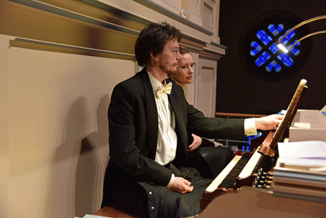 der Ludwigsburger Bezirkskantor Martin Kaleschke an der Walcker Orgel, Silvesterkonzert im Jahre 2016