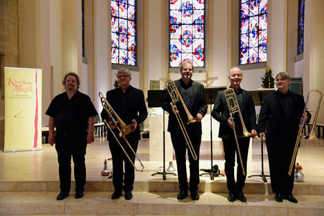 Domorganist J. Mayr und das Posaunenquartett